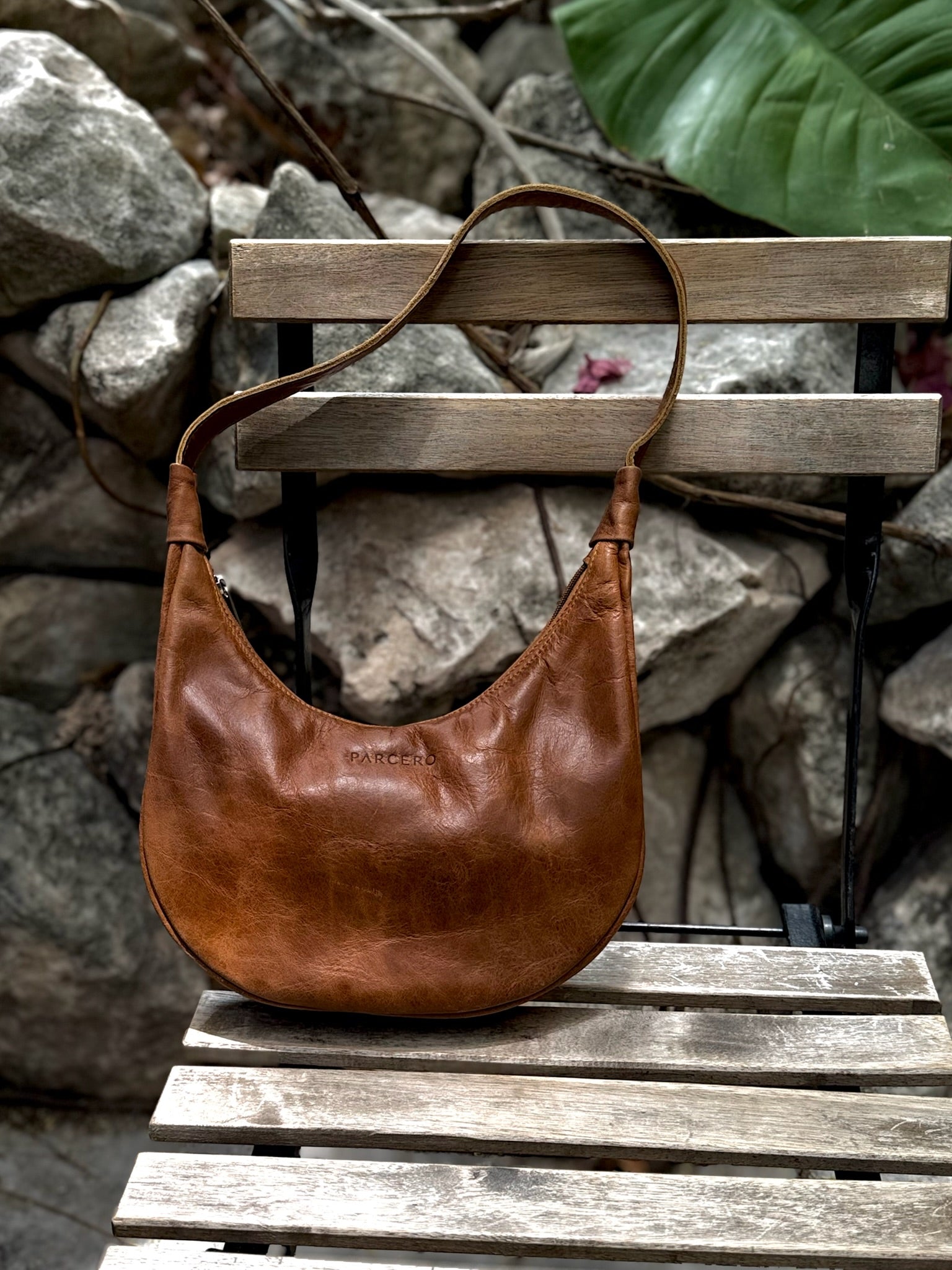 Luna Bolsa de hombro de Cuero