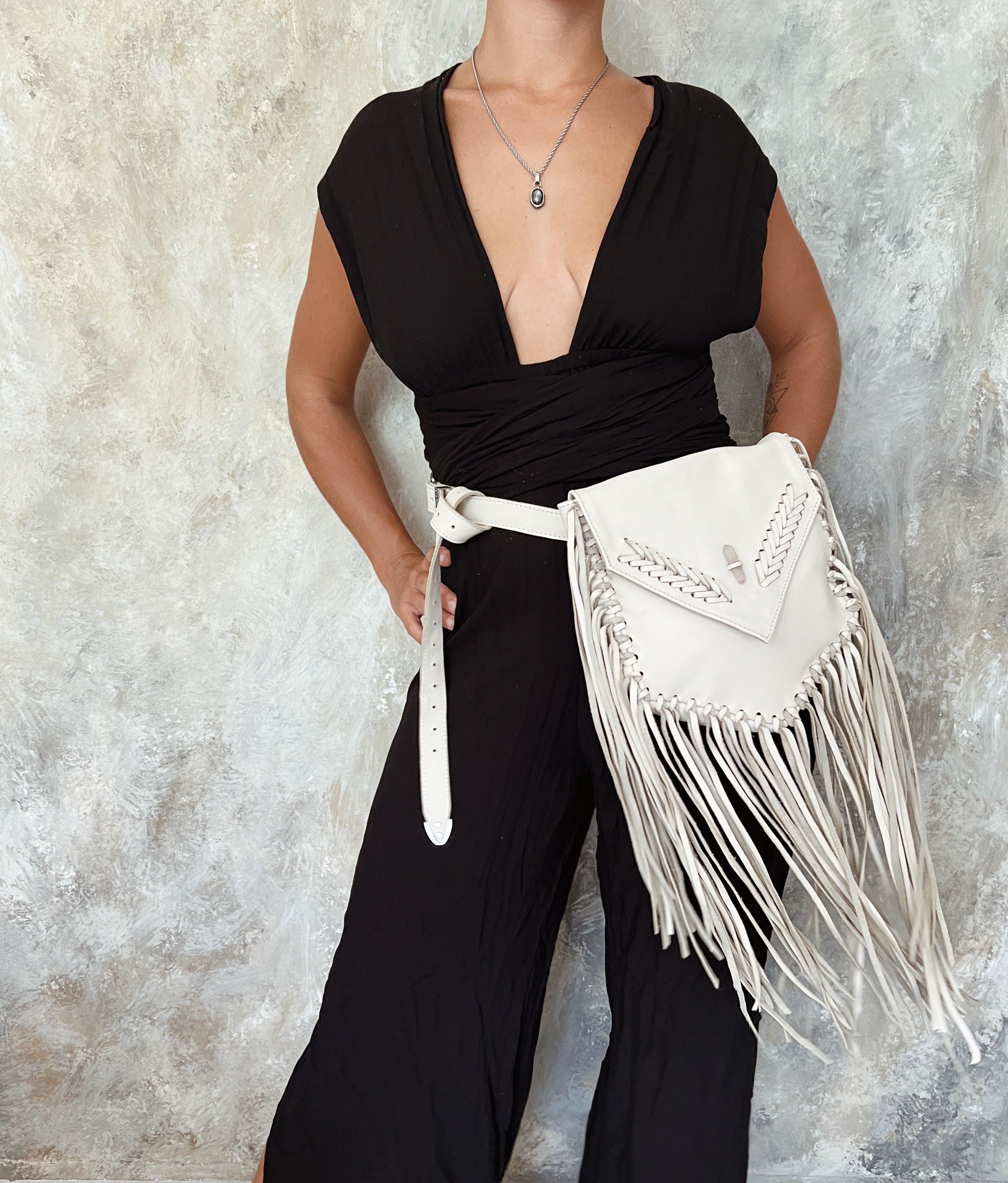 Andrómeda Bolsa de Cuero con flecos