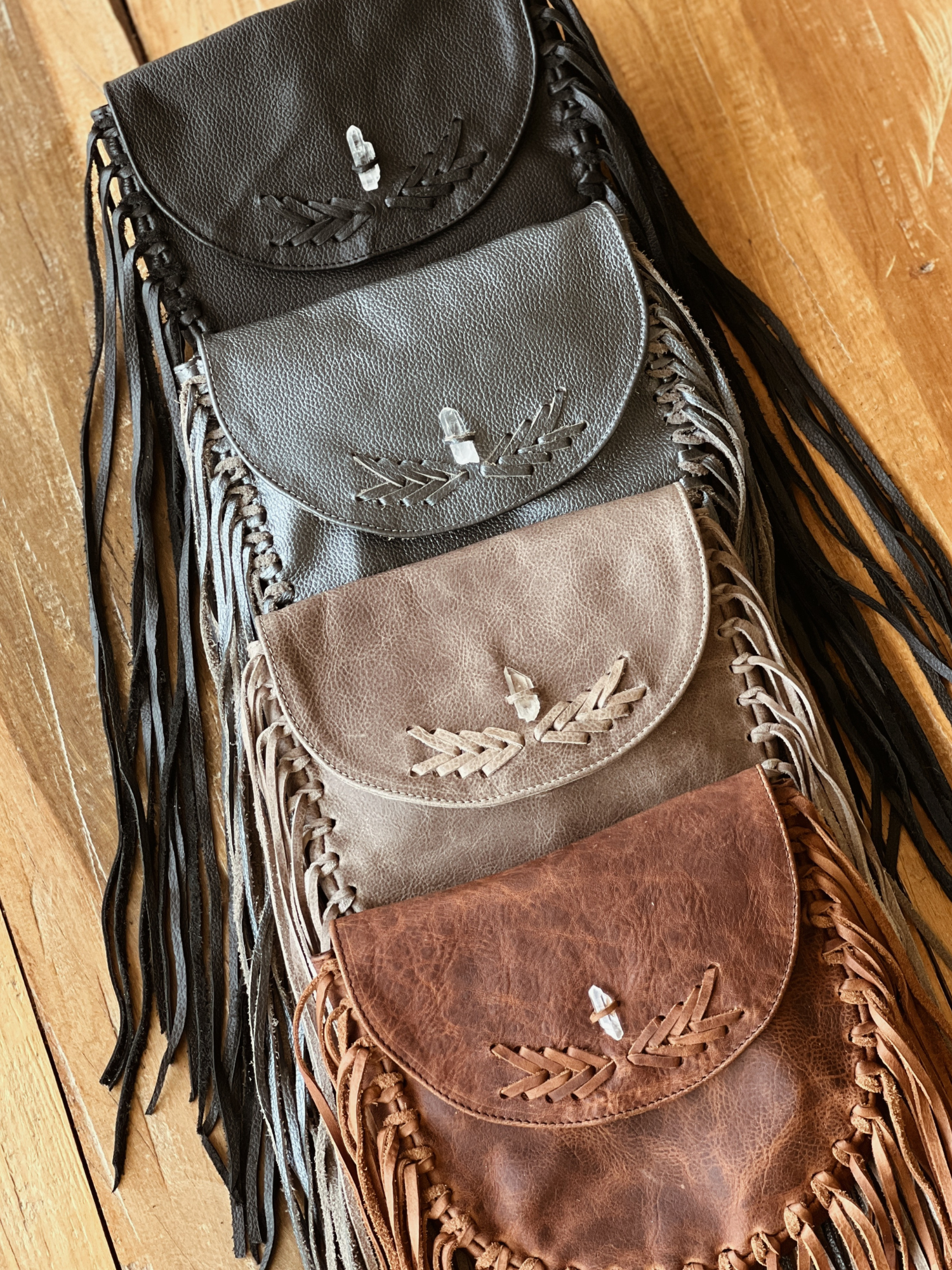 Sirio Bolsa de Cuero con Cuarzo