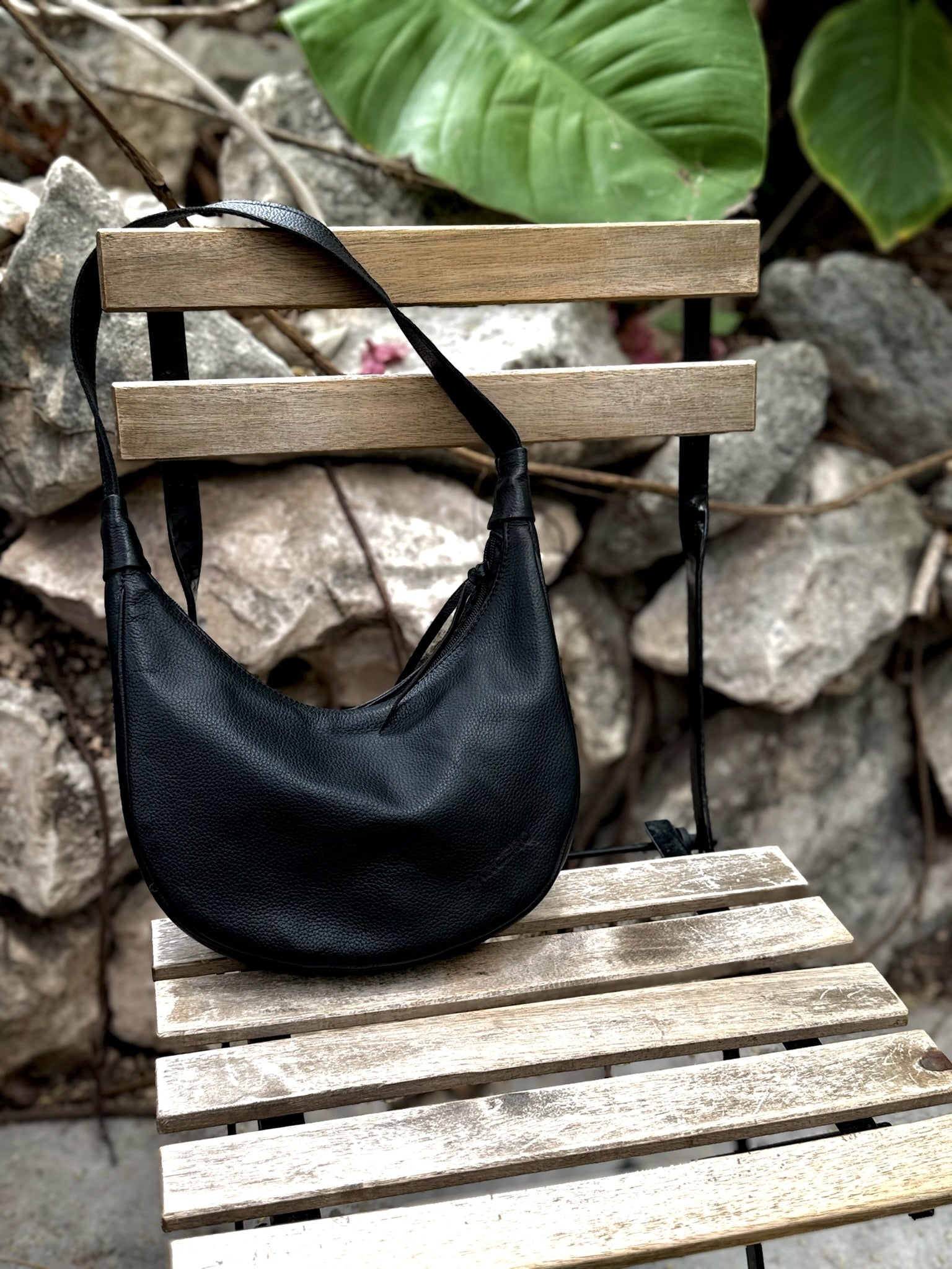 Luna Bolsa de hombro de Cuero