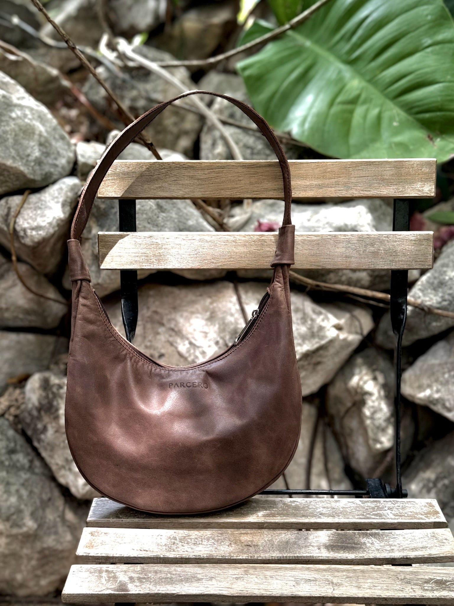 Luna Bolsa de hombro de Cuero