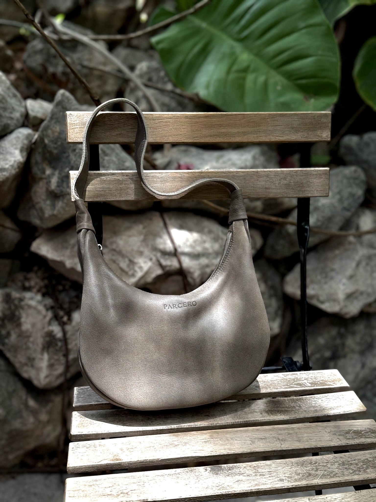 Luna Bolsa de hombro de Cuero