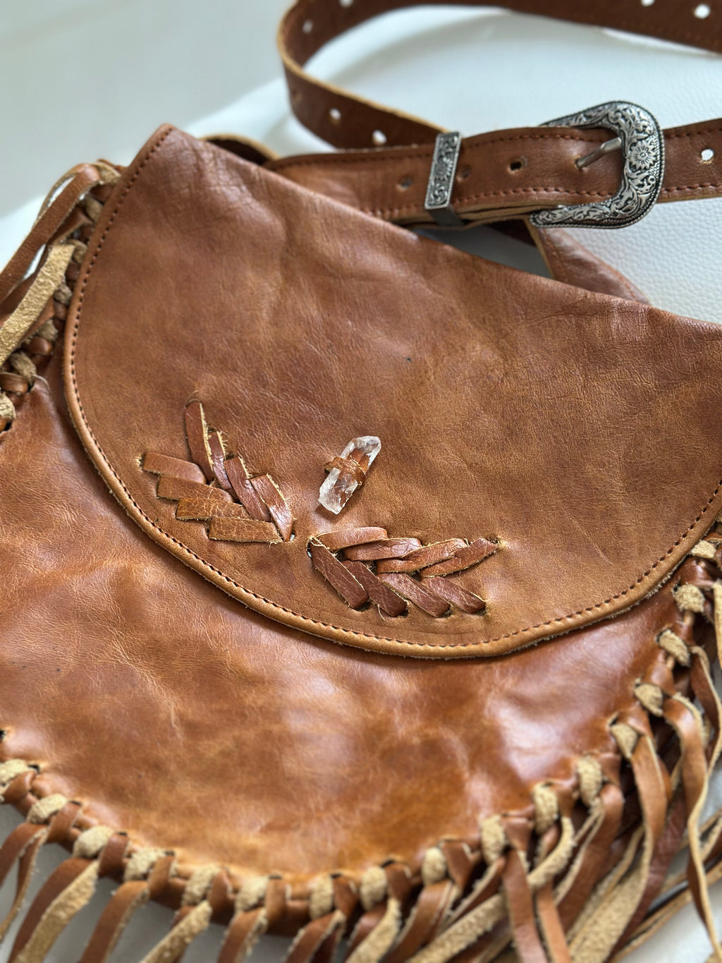 Sirio Bolsa de Cuero con Cuarzo