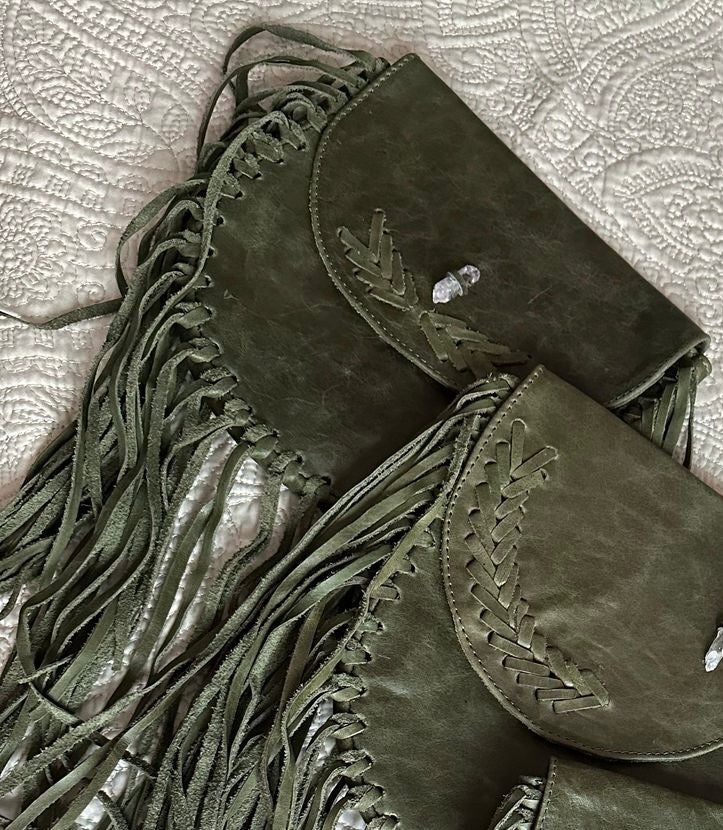 Sirio Bolsa de Cuero con Cuarzo